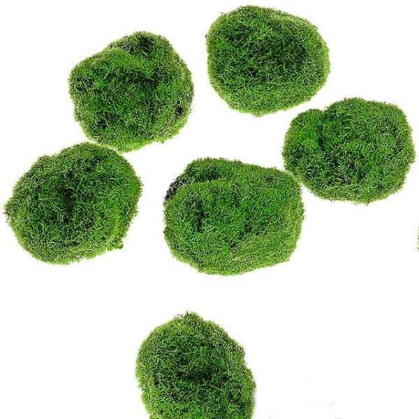 Artificial moss balls | 6 varied decorative moss balls